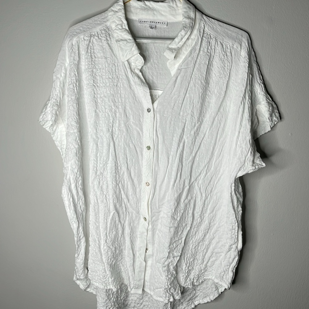 Women’s Jane and Delancey Short Shirt Button Up White
